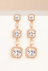 Forever Cushion-Cut Gold Drop Earrings