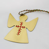Embroidered Angel Ornament in Copper or Brass