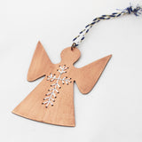 Embroidered Angel Ornament in Copper or Brass