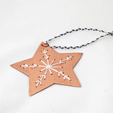 Embroidered Star Ornament in Copper or Brass