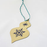 Embroidered Bauble Ornament in Copper or Brass