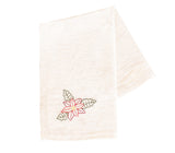 Embroidered Poinsettia Tea Towel