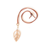 Wooden Leaf Pendant Necklace