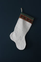 Kantha Christmas Stocking Natural Large
