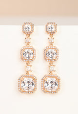 Forever Cushion-Cut Gold Drop Earrings