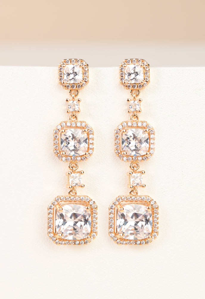 Forever Cushion-Cut Gold Drop Earrings