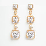 Forever Cushion-Cut Gold Drop Earrings