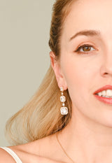 Forever Cushion-Cut Gold Drop Earrings