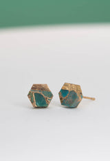 Oasis Turquoise and Gold Studs