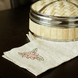Embroidered Poinsettia Tea Towel