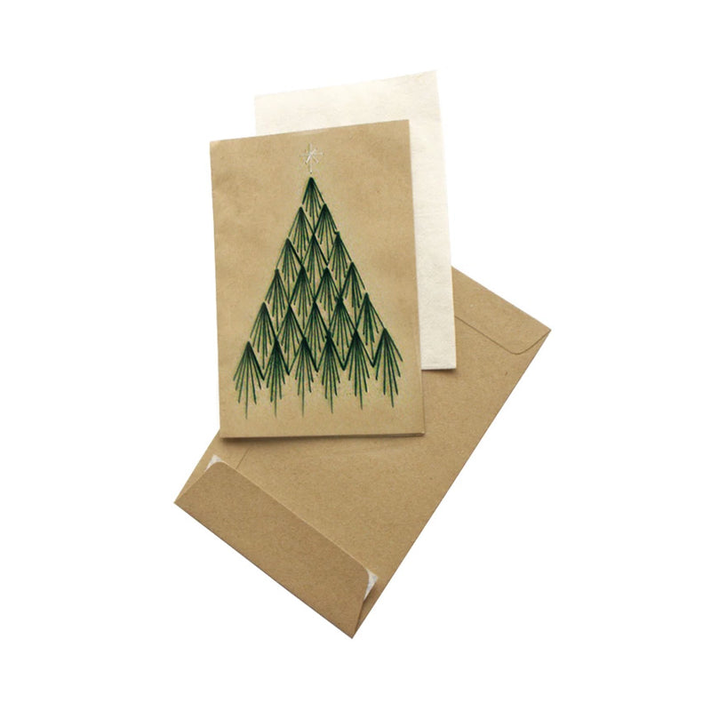 Handmade Christmas Tree Card Set (10/set)