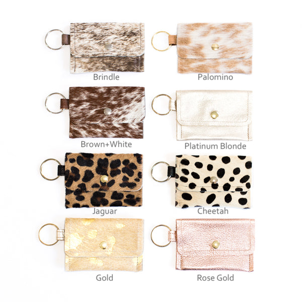Leather & Cowhide Keychain Wallet