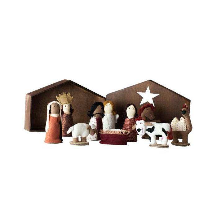 Plush Nativity Set with Handmade Box