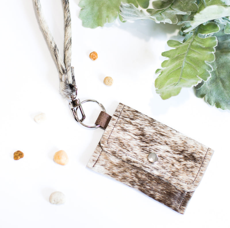 Leather & Cowhide Keychain Wallet